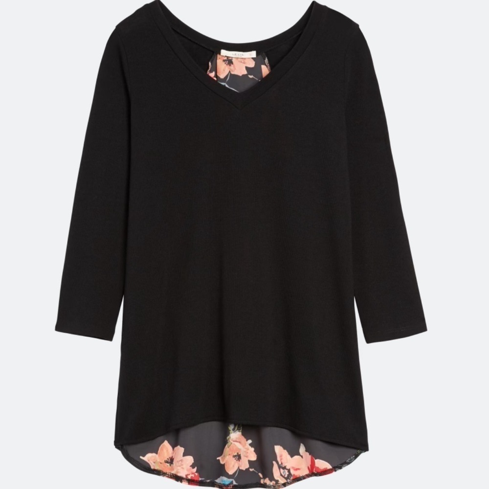 Elegant Black V-Neck Women's Top